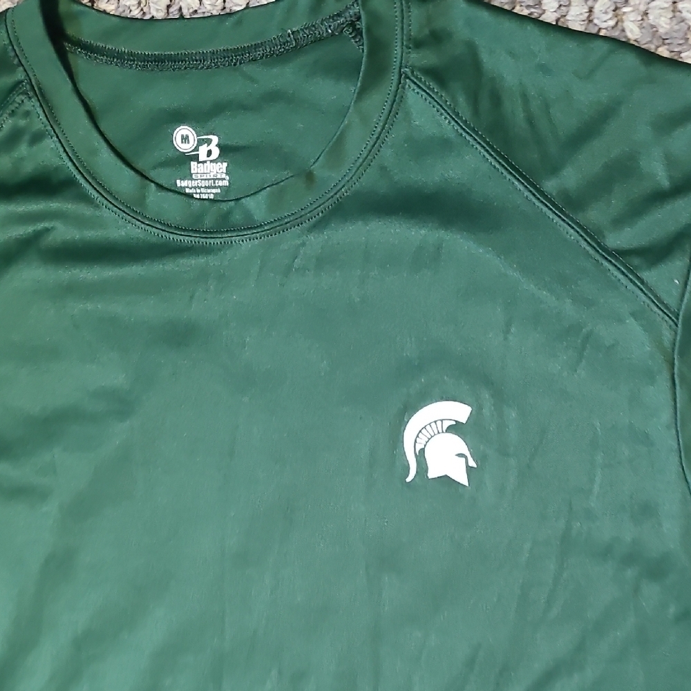 MSU SPARTANS Green Athletic Men's M Shirt GROW SERVE HONOR - Picture 3 of 6